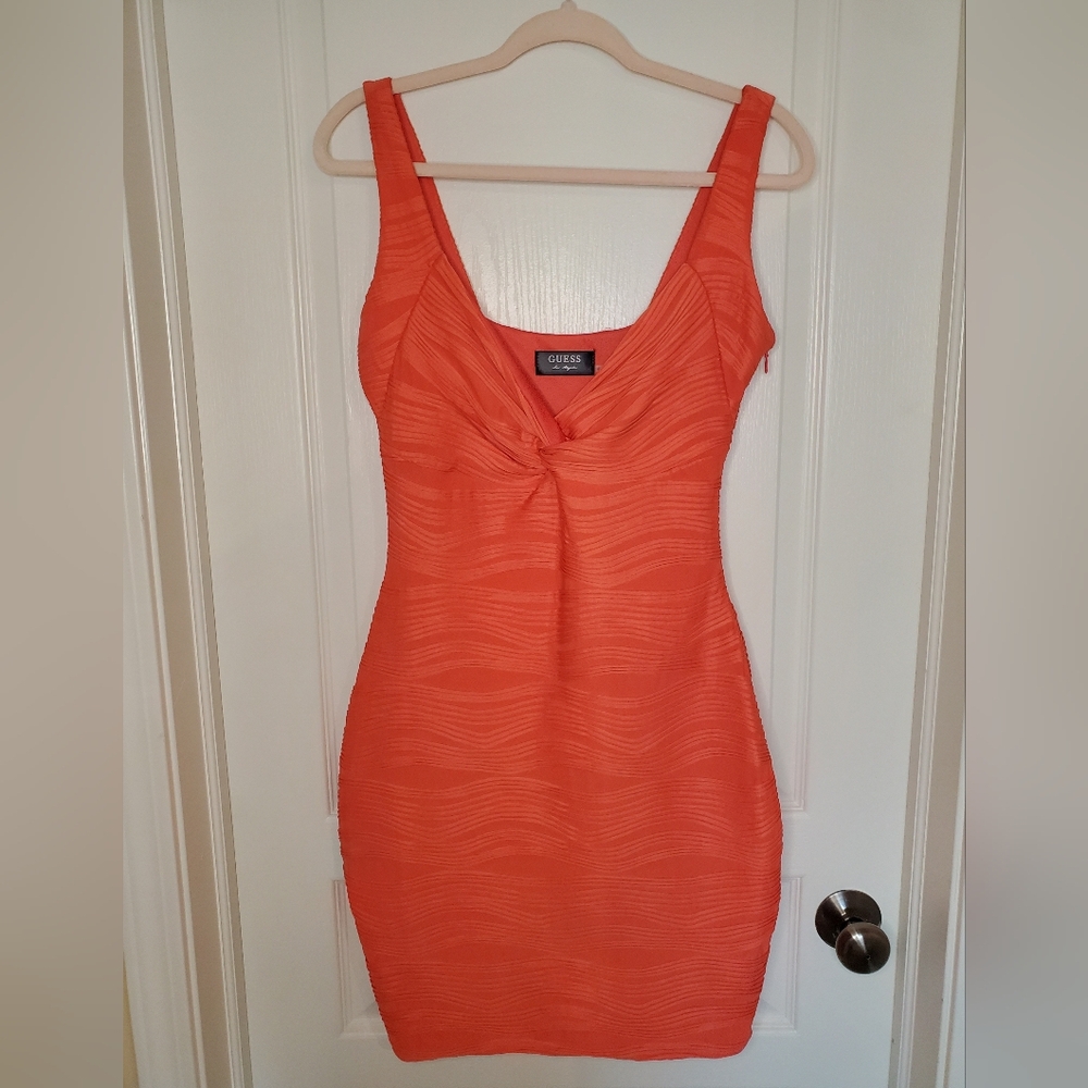 Salmon colored Guess cocktail dress